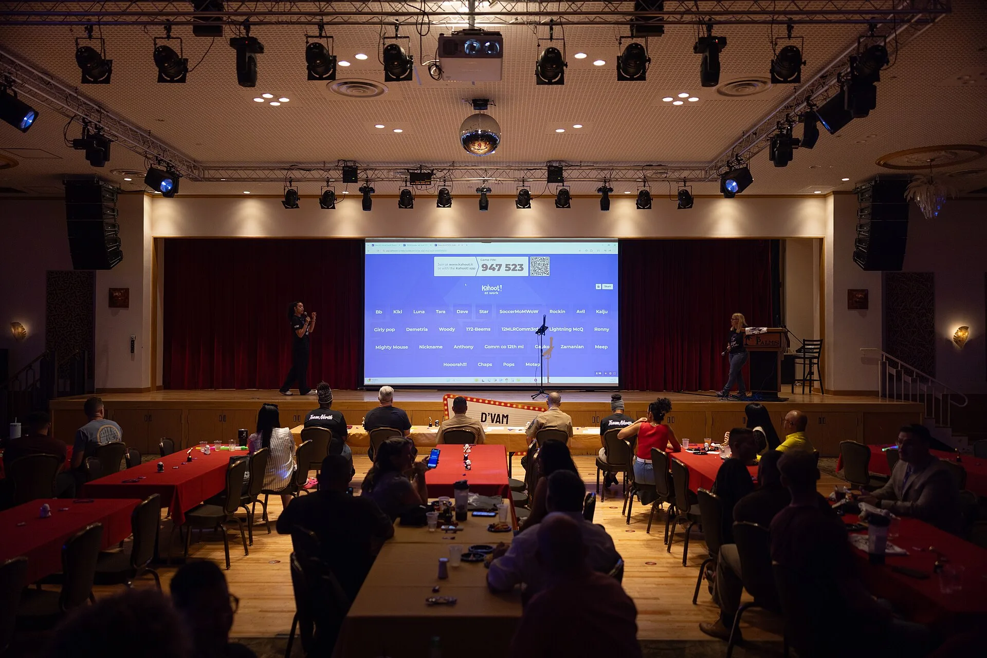 Event attendees participate in a live quiz during Domestic Violence Awareness Month Karaoke Jam at Camp Hansen, Okinawa, Japan, Oct. 3, 2025. U.S. service members, civilian personnel, and their dependents answered questions about tools and resources to prevent domestic violence. (U.S. Marine Corps p. Organizing popularity games questions for a quiz night