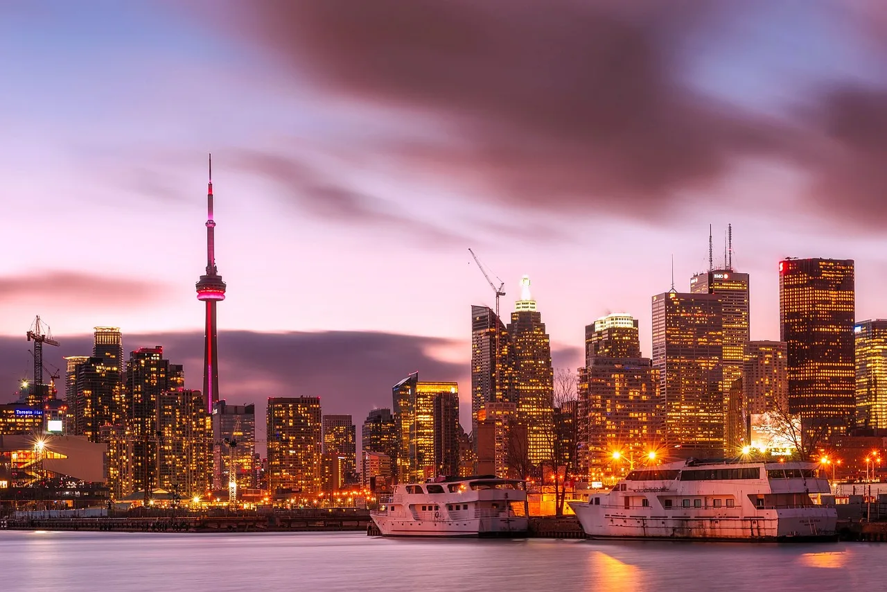 toronto, canada, city, nature, urban, skyline, cityscape, sky, clouds, sunset, dusk, bay, harbor, water, reflections, buildings, downtown, tv tower, ships, boats, hdr, lights. Toronto Celebrity Trivia Night: Sourcing TIFF and MuchMusic Questions